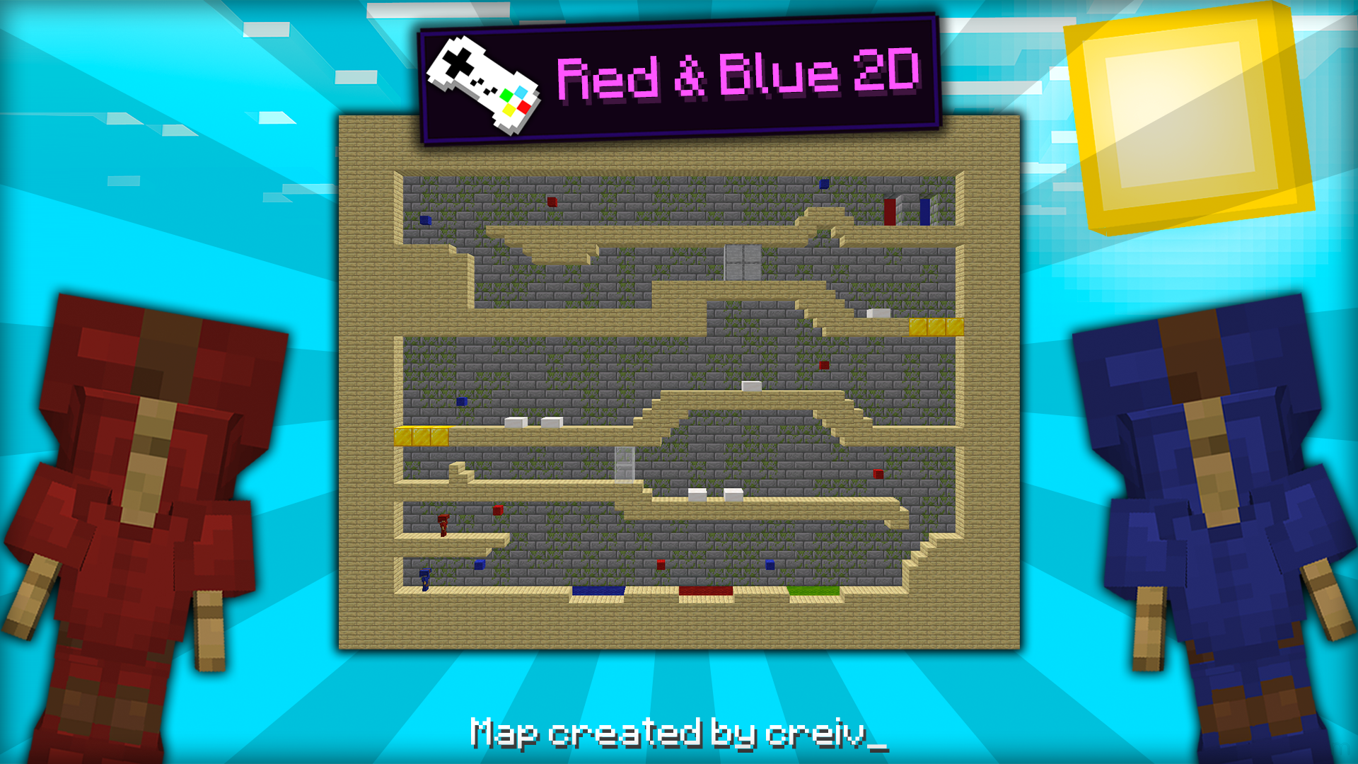 Descarca Red & Blue 2D 1.0 pentru Minecraft 1.19.2